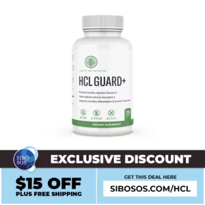 Get $15 off + free shipping of HCL Guard+ from Healthy Gut