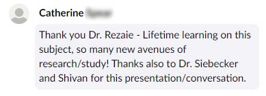 Dr. Rezaie's Masterclass - Testimonial 1
